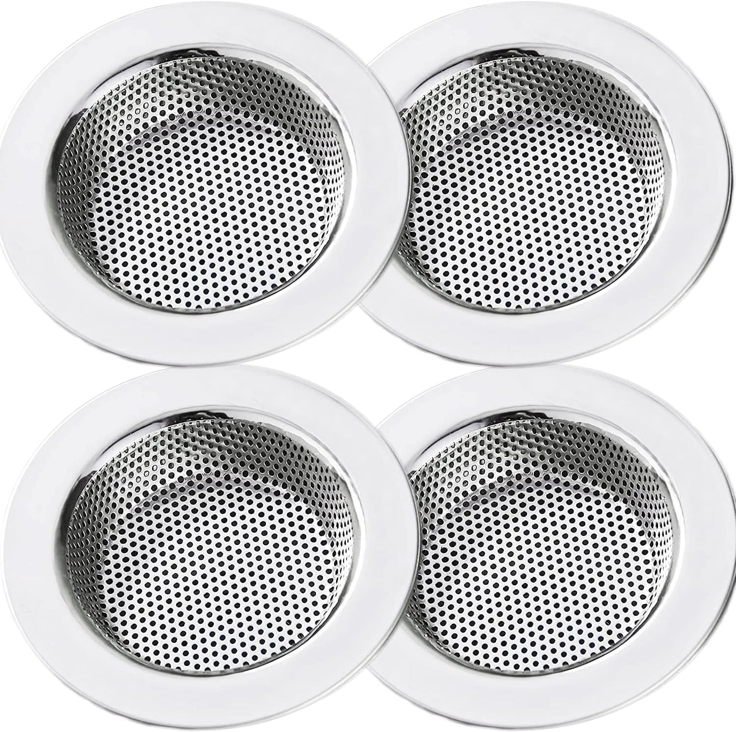 Kitchen Sink Strainer Stainless Steel, LASSHSWA Kitchen Sink Drain Strainer, Sink Strainers for Kitchen Sinks with Large Wide Rim 4.5" Diameter (2 Pack)