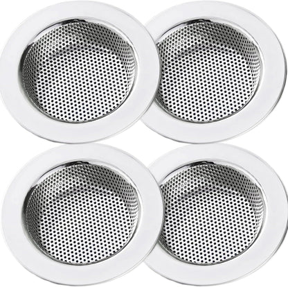 Kitchen Sink Strainer Stainless Steel, LASSHSWA Kitchen Sink Drain Strainer, Sink Strainers for Kitchen Sinks with Large Wide Rim 4.5" Diameter (2 Pack)