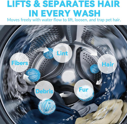 12 Pack Pet Hair Remover for Laundry, Reusable Hair Catcher Balls (Green) | Dog & Cat Hair Remover for Washer & Dryer, Anti-Tangle Laundry Balls, Removes Lint & Fur from Clothes, Bedding & Blankets