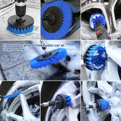 10 Pcs Drill Brush Attachment Set, Drill Scrubber Brush Kit, Drill Cleaning Brush, Scrub Brush for Grout Floor Tub Shower Bathtub Tile Sink Toilet Bathroom Kitchen Car Yellow