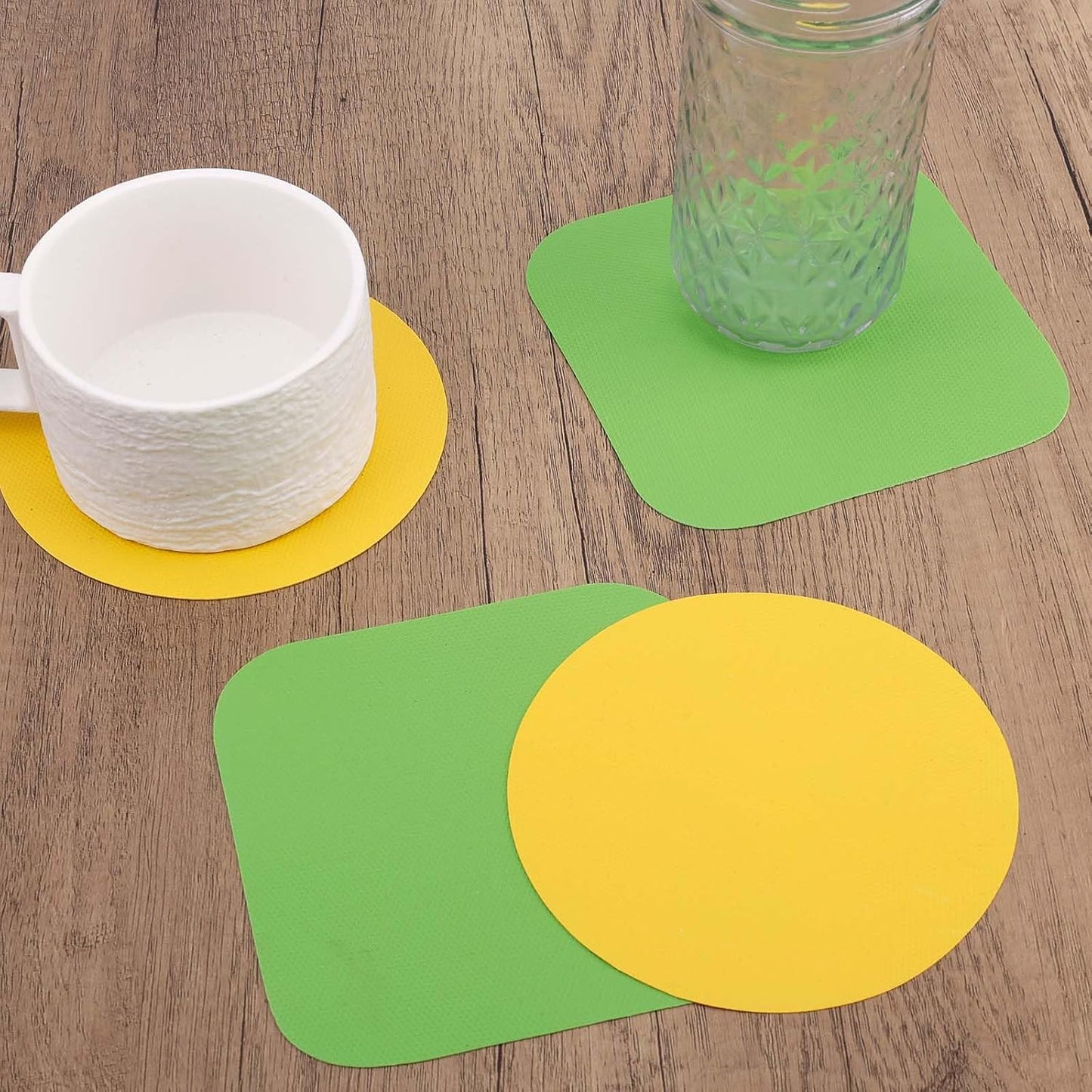 LUTER 4pcs Jar Opener Gripper Pad for Seniors with Weak Hands, Rubber | Multi-function Silicone Bottle Opener Lid Cap Rubber Gripper Pads Kitchen Coasters Gadgets, Light Blue, Green