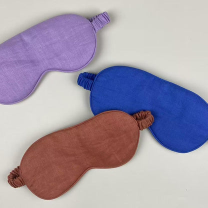 Eye mask Pure Linen Sleep Mask with Elastic Band, No Pressure On Eyes,Side Sleeper Eye Cover Organic Cotton Core Blindfold,Napping & Yoga Travel Essentials (Natural)