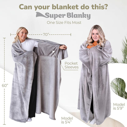 Super Blanky Wearable Blankets for Women & Men, Dorm Room Essentials, Gift for Her, Gifts for Women, Wife Birthday Gift Ideas
