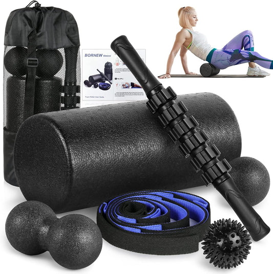 Foam Roller Set - High Density Back Roller, Muscle Roller Stick
