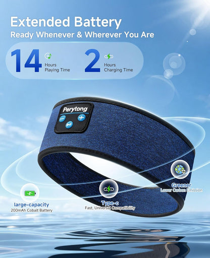 Sleep Headphones | Bluetooth 5.4 Headband | Wireless Earbuds Earphones Sweat Resistant with Ultra-Thin HD Stereo Speaker, Headphone Band for Side Sleepers Workout Running Tech Gadgets Unique Gifts