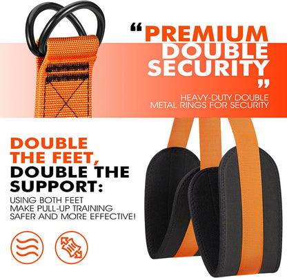 HPYGN Two Foots Pull Up Assistance Bands, Heavy Duty Resistance Band for Pull Up Bar, Adjustable Weight/Size with Fabric Feet/Knee Rest, Bands for Pull Up Assist for Strength Training, Pull Up