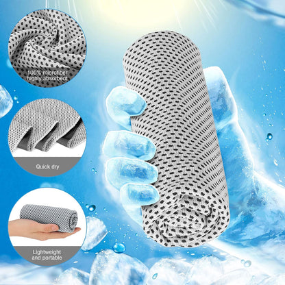 BBTO Cooling Towel Microfiber Ice Cool Cold Sport Face and Neck Soft Breathable Chilly Sweat Towel for Yoga Gym Workout Hot Weather Camping Running, 32 x 12 Inches