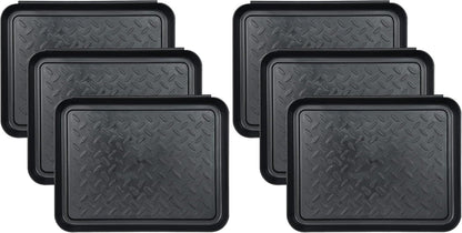 Set of 3 Square Boot Tray, Plastic Utility Shoe Mat Tray, 13.7x10.6x1inch | Black Multi-Function Boots Drying Pad for Entryway Indoor and Outdoor Use in All Seasons