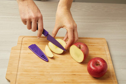 Kuhn Rikon Colori® Paring Knife – 4 Inch Japanese Stainless Steel, Nonstick Blade, Ergonomic Handle & Sheath, Yellow
