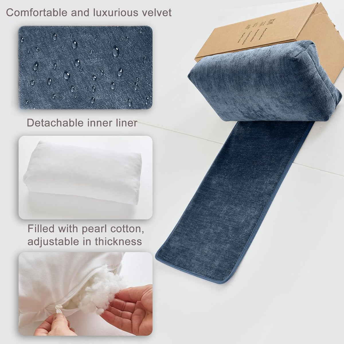 Chenille Neck Pillow for Sofa - Adjustable Headrest, Non-Slip Neck Support Cushion for Pain Relief, Comfortable Chair Pillow, Gray