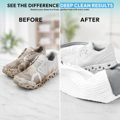 Shoe Washing Machine Bag - 360° Deep Clean shoe washing bag - 2Pc | Laundry Shoe Bag for Washer and Dryer - Reusable Shoe Cleaning Bag -Shoe Bag for Washing Sneakers etc with Zip Lock - Yellow