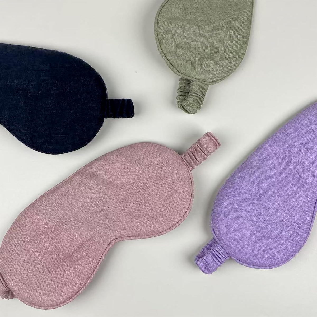 Eye mask Pure Linen Sleep Mask with Elastic Band, No Pressure On Eyes,Side Sleeper Eye Cover Organic Cotton Core Blindfold,Napping & Yoga Travel Essentials (Natural)