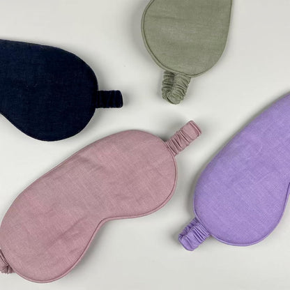 Eye mask Pure Linen Sleep Mask with Elastic Band, No Pressure On Eyes,Side Sleeper Eye Cover Organic Cotton Core Blindfold,Napping & Yoga Travel Essentials (Natural)