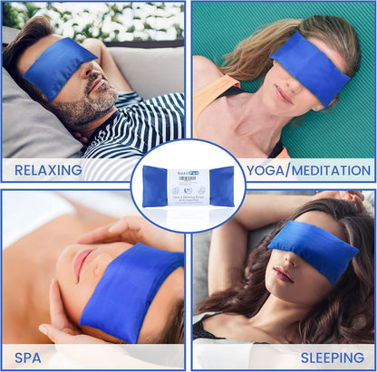 SuzziPad Hot & Cold Lavender Eye Pillow for Relaxing, Sapphire, 4 Packs | Washable Weighted Yoga Eye Mask For Meditation, Dry Eye Soothing & Sleep; Blocks Light, Soothes Migraines & Ocular Discomfort