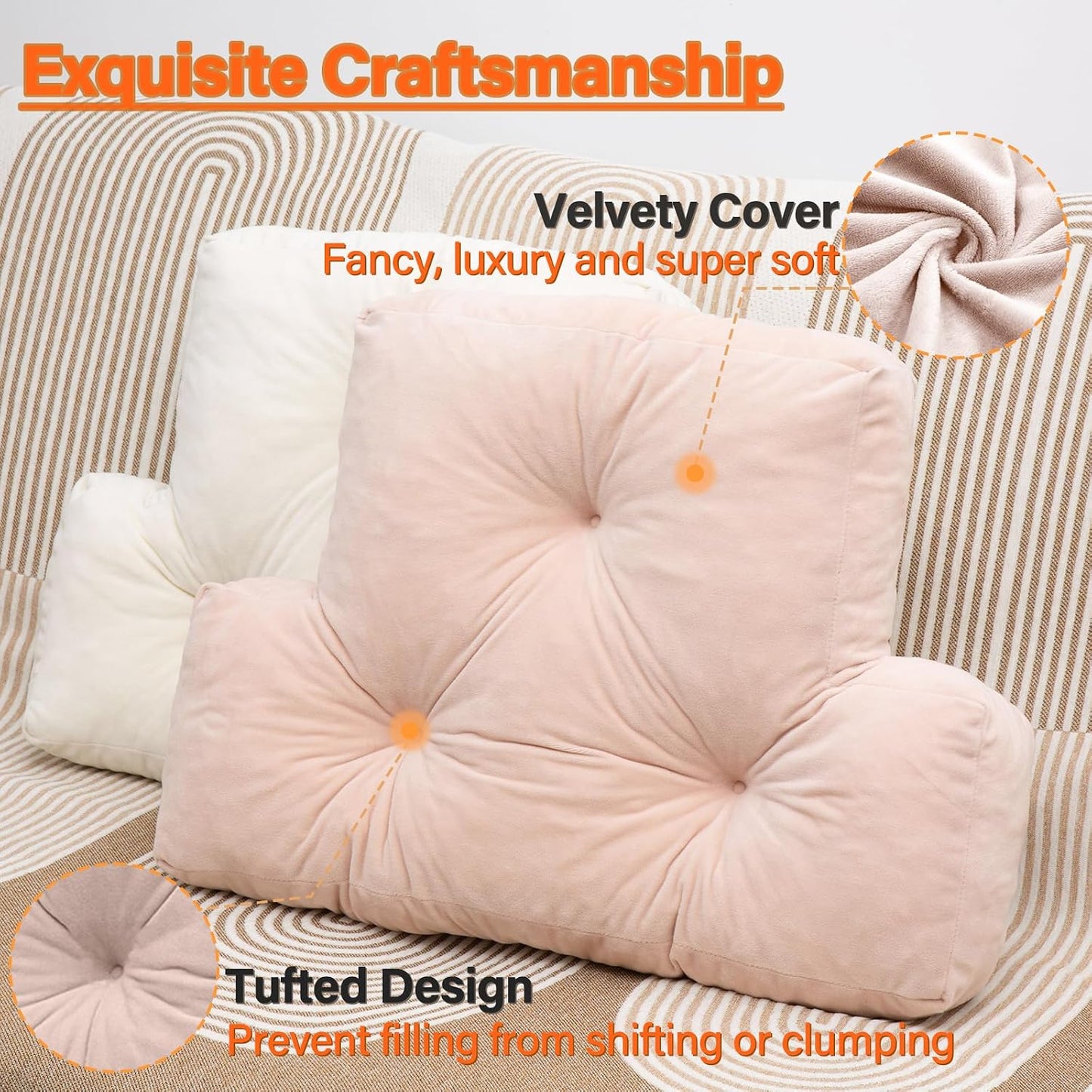 1 MIDDLE ONE Back Pillow for Chair, Memory Foam Lumbar Pillow for Back Support, Back Rest Cushion for Office, Sofa, Couch Sitting, Recliner, Bed and Lower Back Pain (Grey)