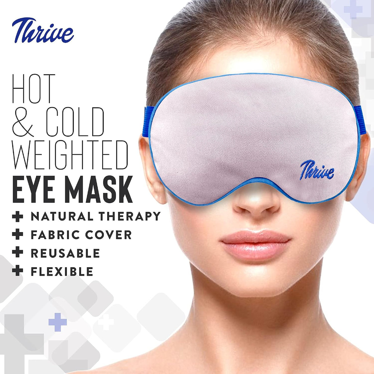 Thrive Clay Bead Eye Mask, Heated, Dryness Relief, Gray