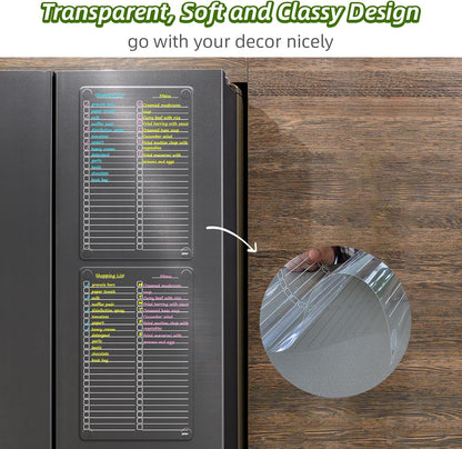 JJPRO Non-Magnetic Dry Erase Calendar for Fridge, Monthly Calendar, Weekly Planning Board Bundle for All Smooth Surfaces. Clear Reusable Calendar Stick to Fridge,Cabinet,Door&Glass