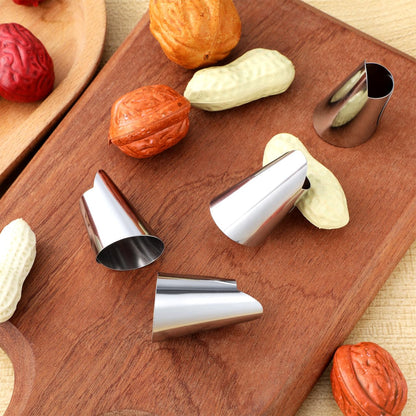 FRCOLOR 4Pcs Finger Protector Guard Set Stainless Steel Nail Cover Adjustable Kitchen Tool for Peeling Cutting Shelling