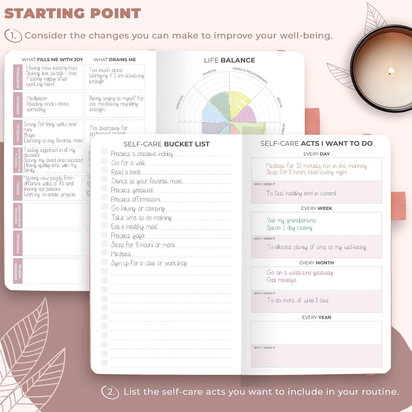 Clever Fox Self-Care Journal for Women, Daily Planner 5.8x8.3 Aquamarine | 3-month mental health journal, habit tracker, wellness journaling supplies for women & teen girls, gratitude & mood log