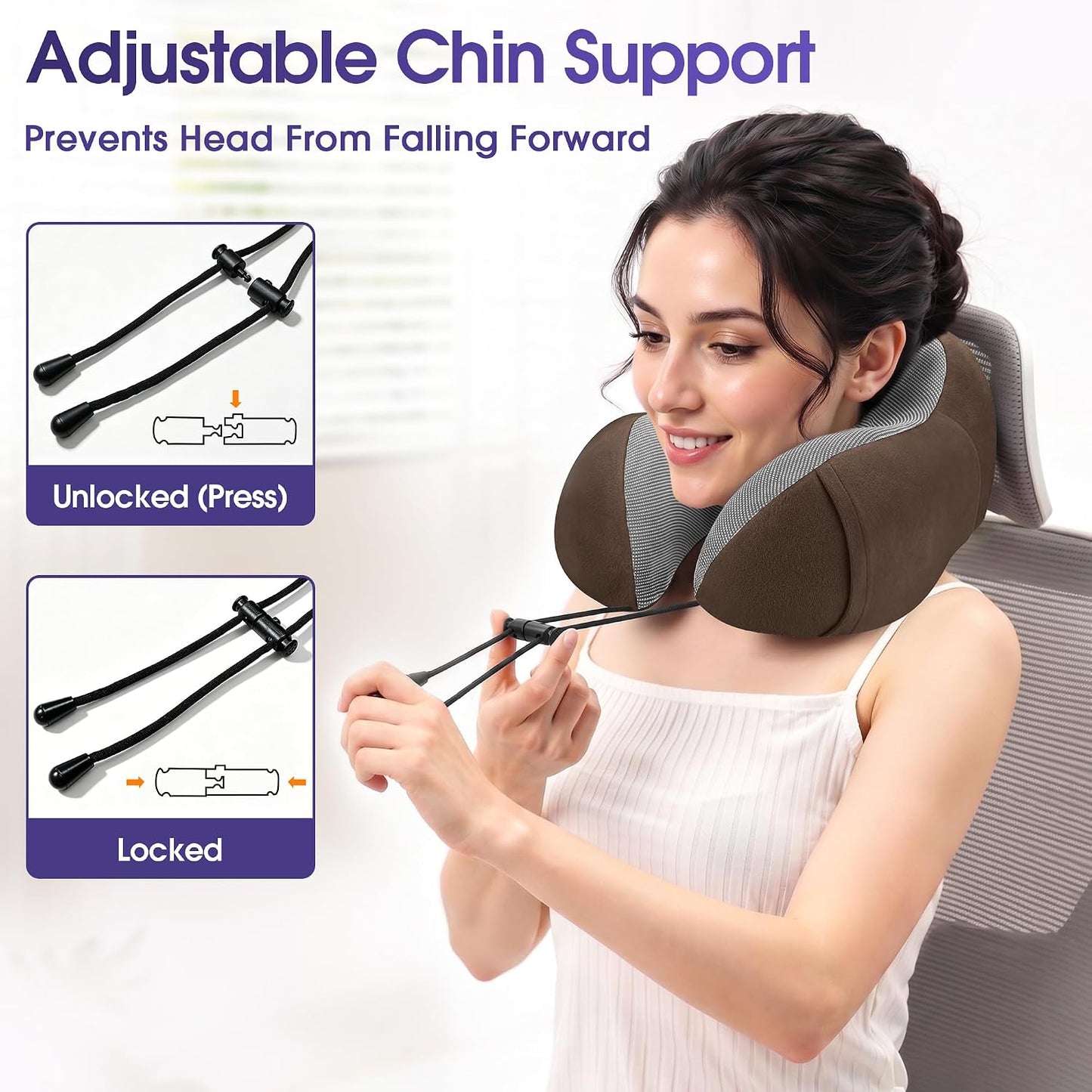 CloudBliss Neck Pillow for Airplanes, Memory Foam Travel Pillow, Black | Compact Flight Pillow with Eye Mask, Earplugs, Carry Bag, Travel Neck Pillow for Long Flight Sleep, Plane Travel Essentials