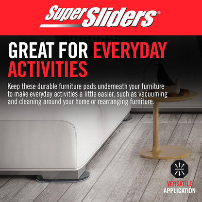 Super Sliders 5-3/4" x 9-1/2" XL Oval Reusable Furniture Sliders for Carpet, Anti-Slip Protective Furniture Moving Pads for Beds, Sofas, Dressers, Set of 4, Brown