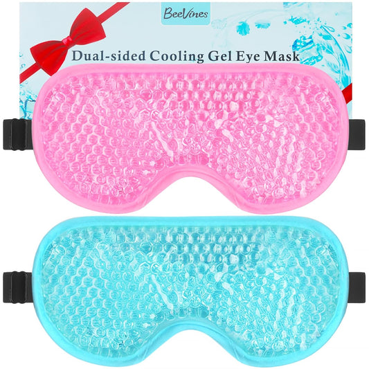 BeeVines Gel Eye Mask, Cooling Ice Masks for Puffy Eyes (2 Pack)