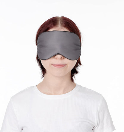 100% Bamboo Viscose Sleep Eye Mask - Dark Gray - Superior to Cotton - Light Blocking Travel Blindfold for Men & Women - Ultra-Soft & Comfortable with Adjustable Strap for Restful Sleep - by JoMo