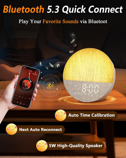 Simulates Natural Light Sunrise Alarm Clock - Makes Waking Up Easier