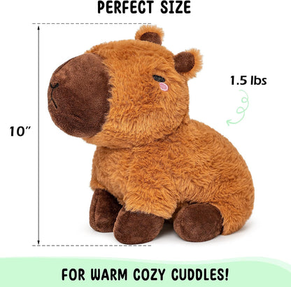 Bunny Microwavable & Weighted Stuffed Animals - 1.5 Lbs Unscented Heating Pad for Period Cramps Pain Relief and Anxiety, Cute Bunny Plush Toys Gifts for Women Girls Adults and Kids by Happy Fuel