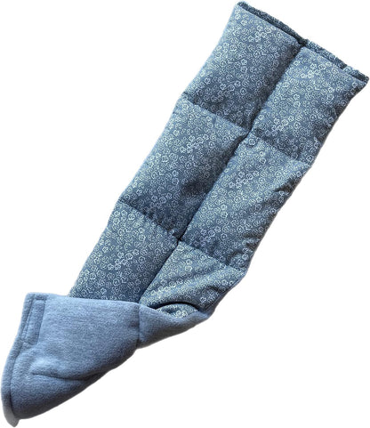 SacksyThyme Microwaveable Heating Pad - Microwave Neck and Shoulder Wrap for Moist Hot Therapy - Hot & Cold Compress for Relaxation & Stress Relief - Flaxseed - Made in USA - 22"x6", Grey