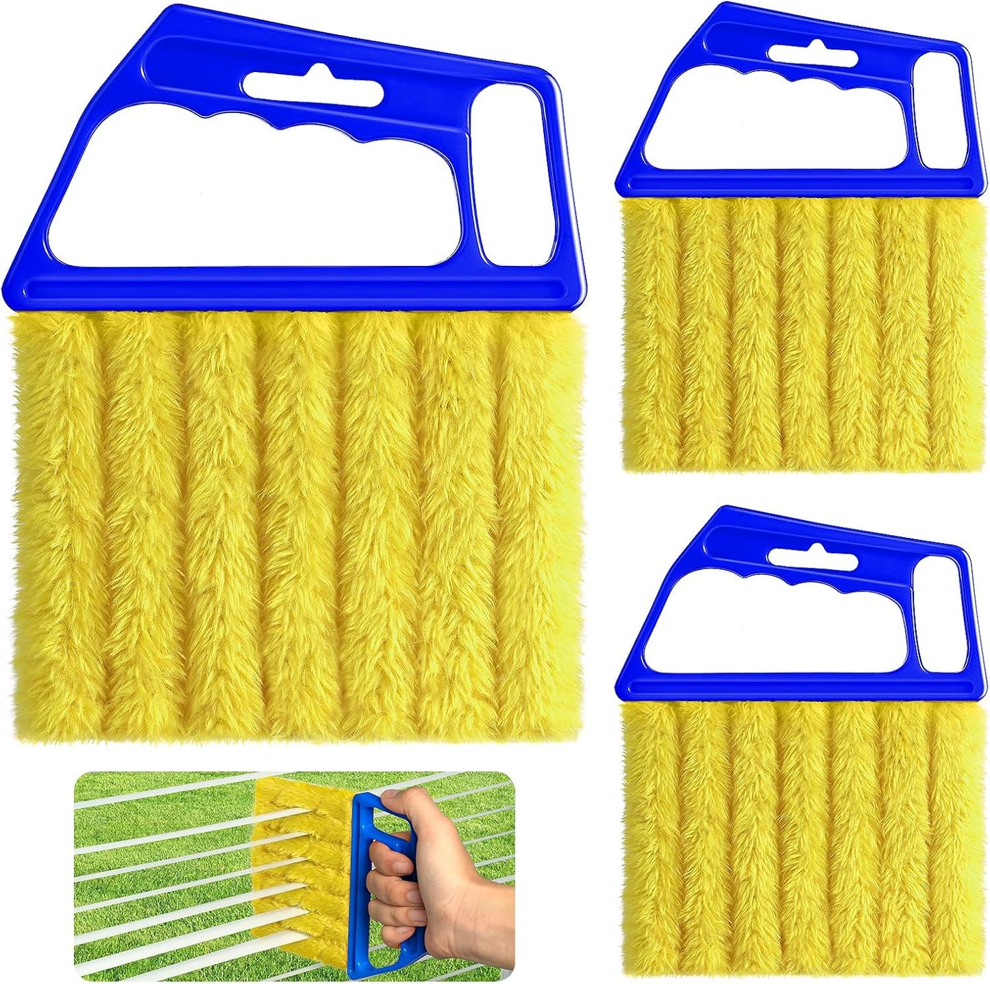 3pcs Window Blind Cleaner Duster Tool,2026 New Cleaning Tools,7 Fingers Washable Microfiber Dusters for Cleaning,Crevice Cleaning Brush, Duster for Venetian Blinds & Air Conditioner Vents（Orange