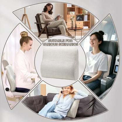 Lumbar Support Pillow for Recliner Chair/Accent Chair/Couch, Washable Cover | Large Memory Foam Back Support Cushion for Elderly, Ergonomic Backrest Pillow for Back Rest/Pain Relief/Reading, Gray