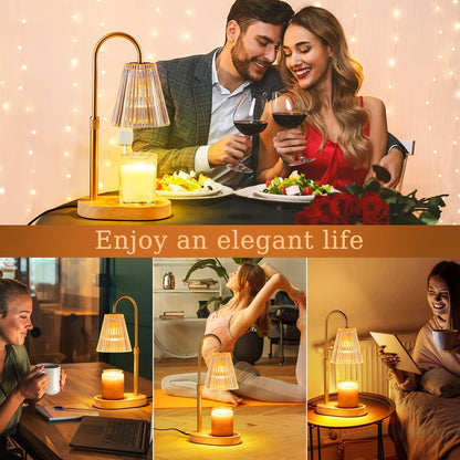 Candle Warmer Lamp with Timer - Electric Candles Wax Warmers Glass Lamps