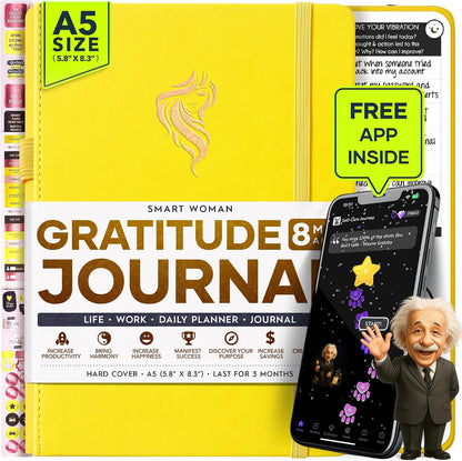 Freedom Mastery Daily Journal of Gratitude, Productivity & Habit Tracker | Undated 90-Day Planner with Daily Reflection, Mindfulness, Positivity, Vision Board & Stickers, Gratitude Journal for Women