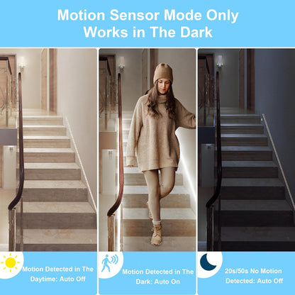 LAFULIT 10 PCS Motion Sensor Under Cabinet Lights Kit | Plug In LED Strip, Remote Control, Dimmable Timer, Warm White, For Cupboards Closets Stairs Shelf Bed