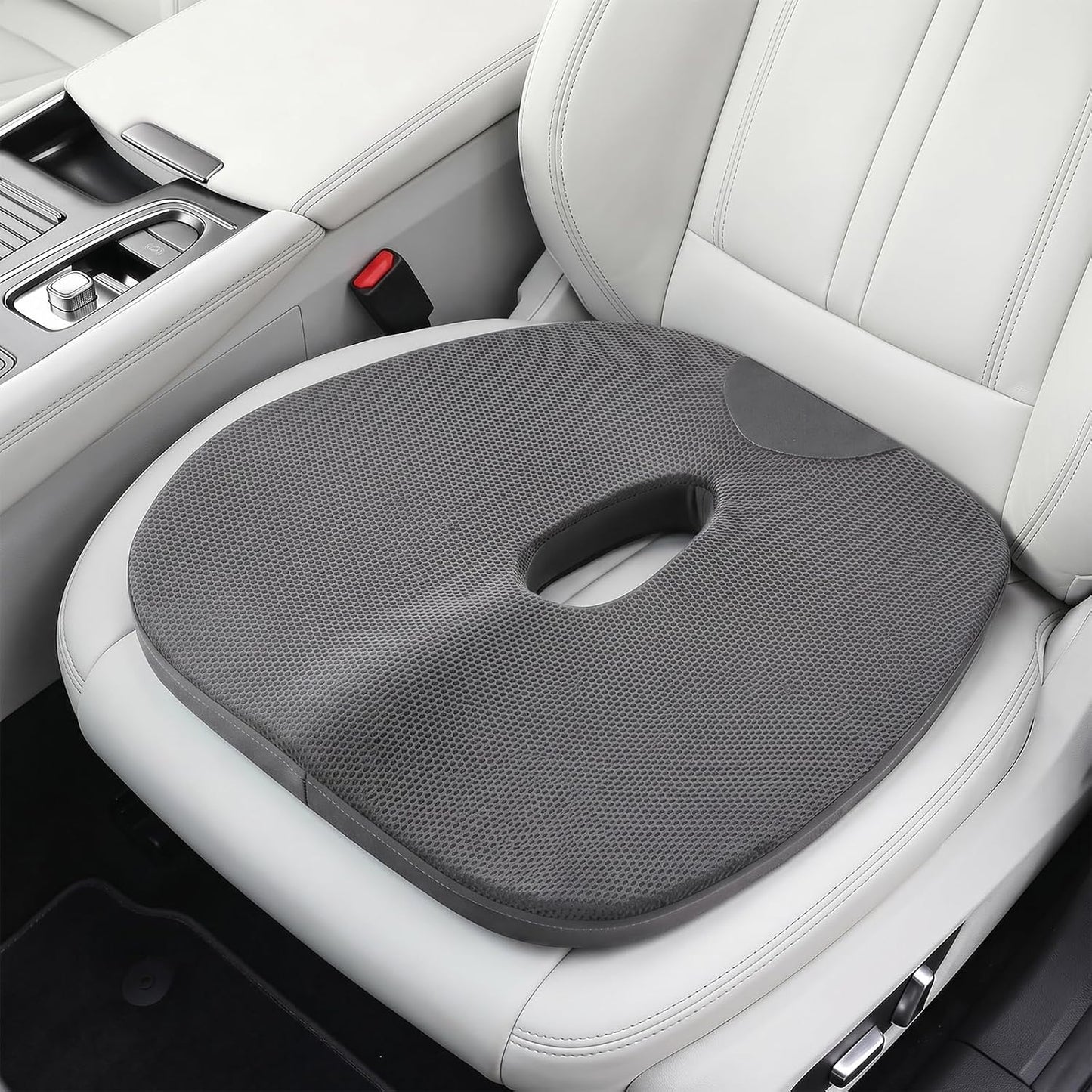 Car Seat Cushion for Driving Thin Seat Pad Drivers Seat Cushion | Better Visibility Sciatica Pain Relief High Density Memory Foam Breathable Mesh Non-Slip Base Machine Washable Cover