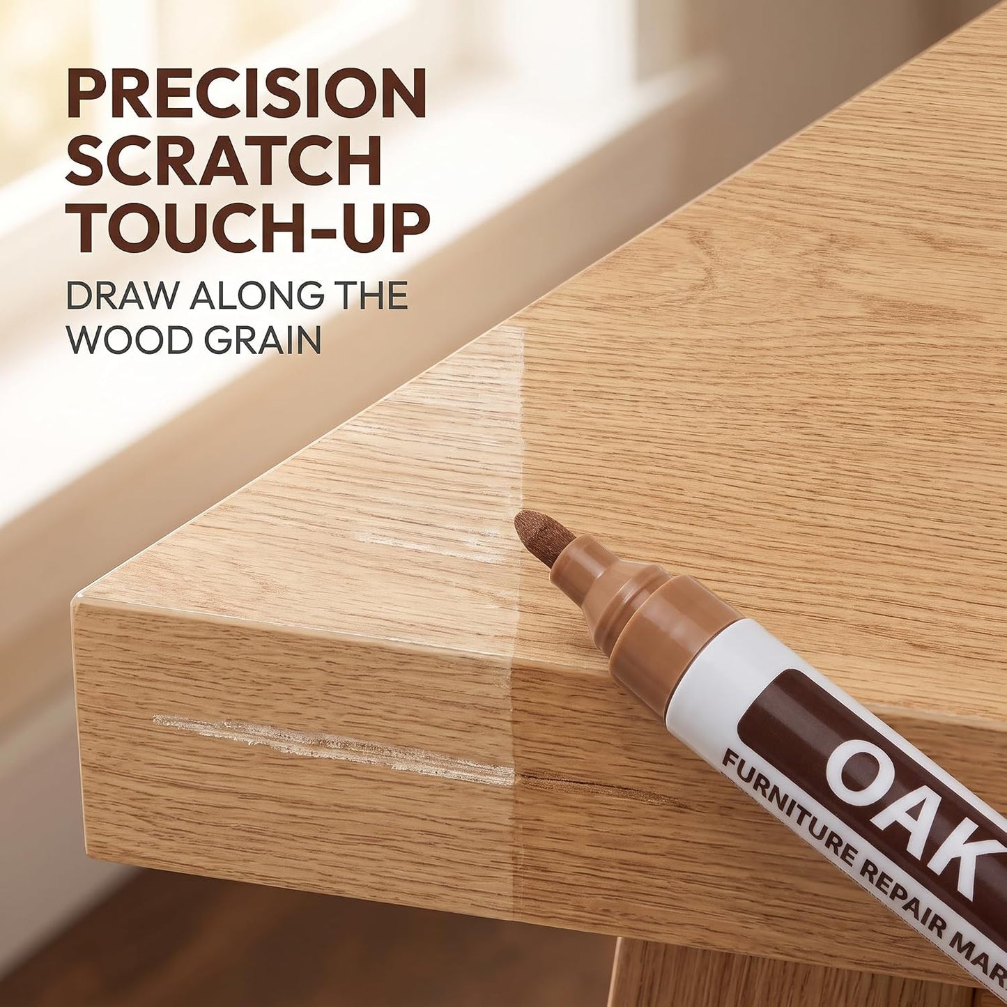 Black Furniture Repair Wood Cabinet Floor Touch Up Markers Scratch Filler Remover - Mahogany Wood Polish and Care Wood Floor Markers Repair Kit(ZS295)