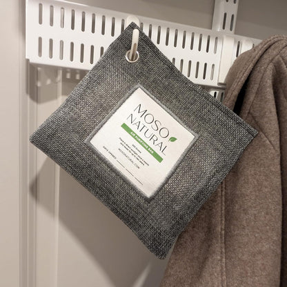 Moso Natural Air Purifying Bag 300g, Premium Charcoal Odor Absorber & Deodorizer for Closets, Bathrooms & Small Spaces — Lasts 2 Years, Pet Odor Eliminator for Home, Unscented Bamboo Charcoal Bag