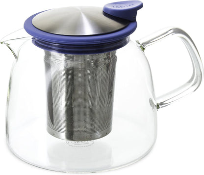 Forlife Bell Glass Teapot with Basket Infuser, 24-Ounce/730ml, Black Graphite