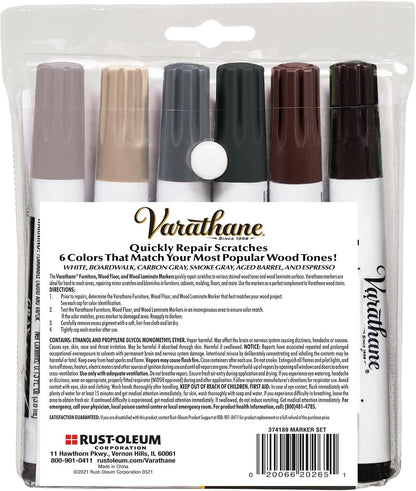 Varathane 347840 Wood Stain Repair Marker Kit, Assorted Warm Tones