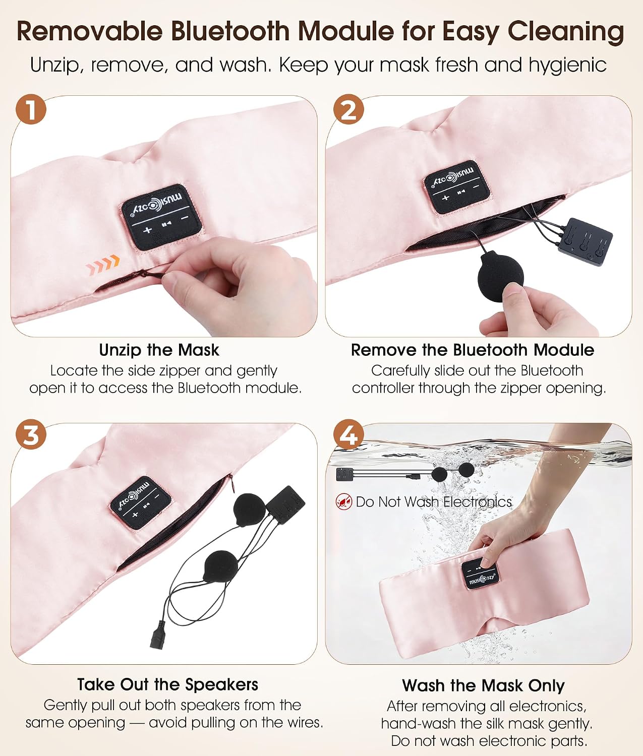 MUSICOZY 3D Mulberry Silk Sleep Mask Bluetooth 5.4 Headphones Full Coverage | Luxury Silk Eye Mask with Blackout Design Ultra Thin Speakers, Side Sleeper Comfort for Travel Relaxation Gifts for Men Women