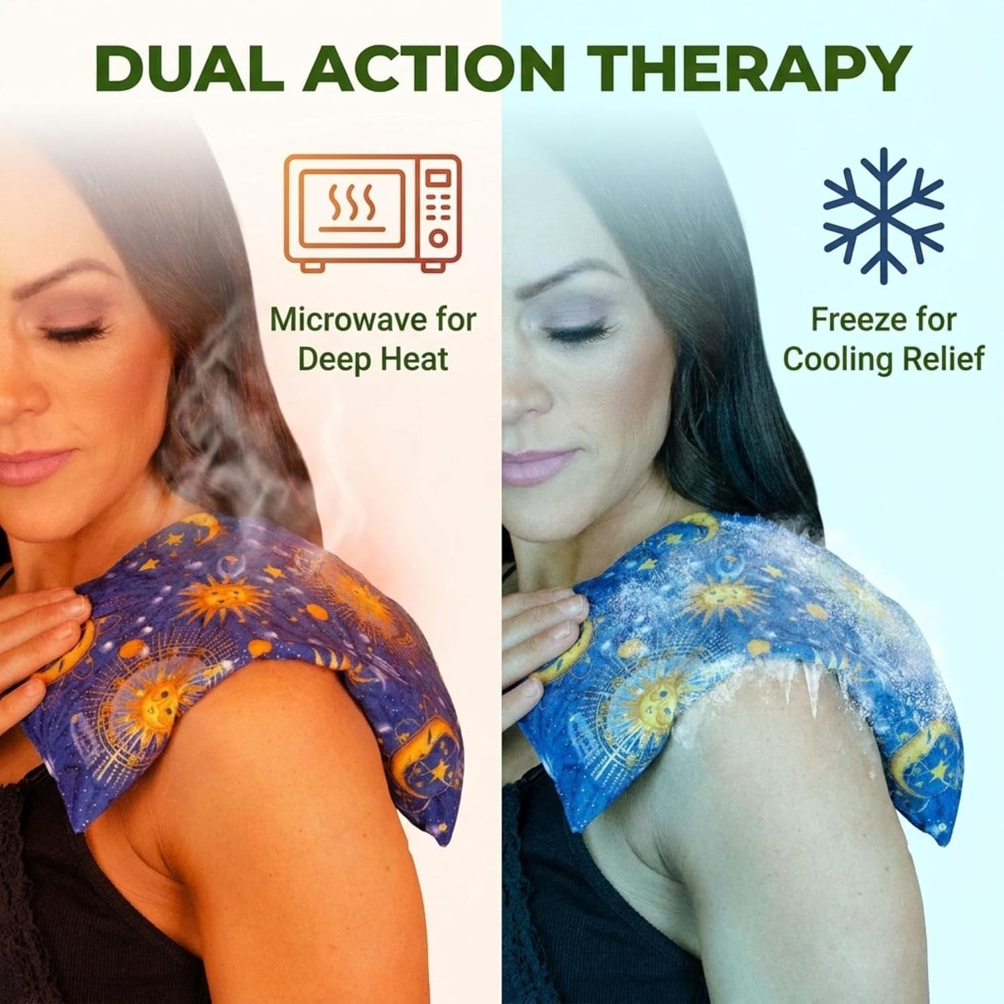 Nature's Approach Basic Herb Pack Heating Pad, Indigo | 12-herb aromatherapy rice & flaxseed fill for hot or cold therapy on neck, back, shoulders & more