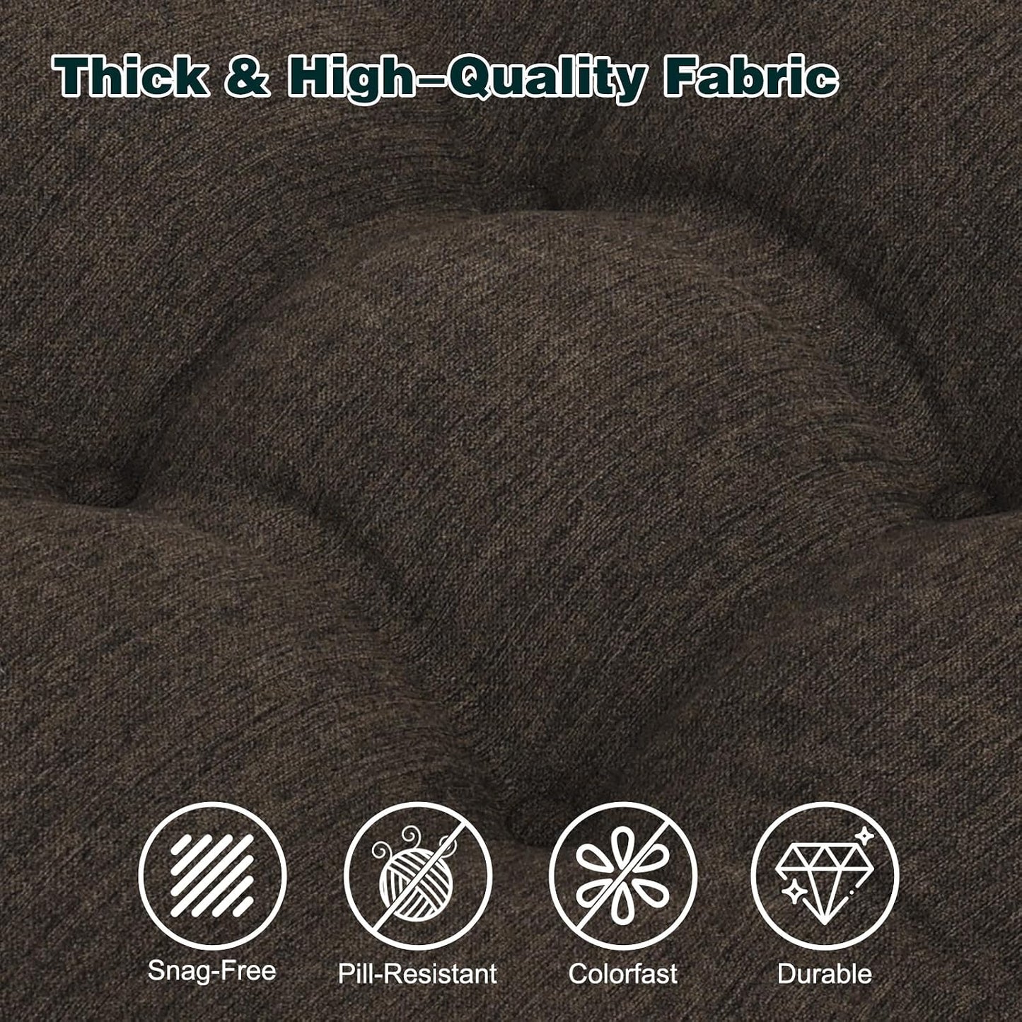 baibu Memory Foam Recliner Cushions with Lumbar Support Pillow Set for Elderly, 20x20x5 Inch Dual-Layer Design Non-Slip Recliner Seat Cushion & Back Support Pillow for Reduce Hip & Lumbar Pain, Brown