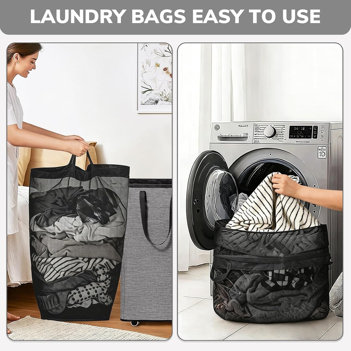 Goodpick 75L Laundry Basket with Wheels & Removable Wash Bag for Dorm | Rolling Laundry Basket with Handles for Dirty Clothes, Fodable Hamper for Laundry Room, Dorm Room Essentials, Grey