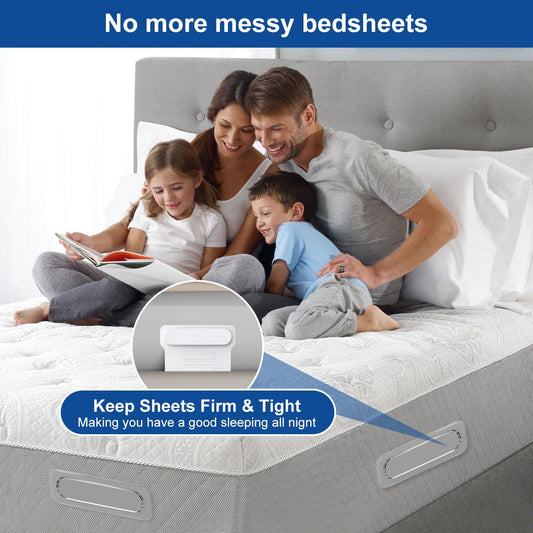 Bed Sheet Holders for Corners,Fitted Sheet Holders Keep Sheets Firm & Tight,Sheet Locks Easy One-Time Installation and No More Loose Sheet