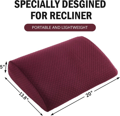 HOMBYS Lumbar Support Pillow for Recliner Chair, Memory Foam Back Support Cushion for Elderly,Extra Large Lumbar Support Pillow,Thick Backrest for Home Reading (Grey, 20“x13.5"x5")