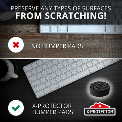 Cabinet Door Bumpers X-Protector 100 PCS – Small Felt Pads 3/8” (Brown) | Ideal Felt Bumpers – Self-Adhesive Thick Felt Dots – Bumper Pads to Protect Glass & Other Surfaces!