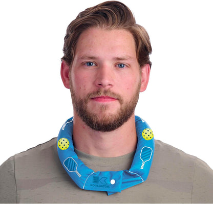 KOOLGATOR Evaporative Cooling Neck Wrap, Blue Paisley, 1 Pack | Reusable Neck Cooler with Long Lasting Relief During Hot Weather Activities, Sports, & Outdoor Work