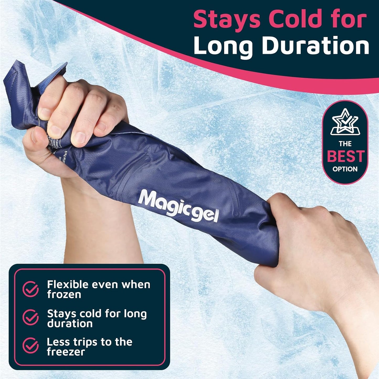 Magic Gel Elbow Ice Pack Wrap – Reusable Knee and Arm Sleeve - Hot & Cold Freeze Therapy Wrap for Targeted Areas – Compact Compression Fit for Knees, Calf, Joints, Tennis