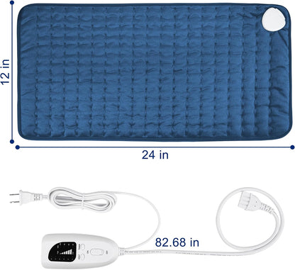 Electric Heating pad with 6 Heat Settings, Auto Shut Off, Dry Electric Heating for Back Neck Knee Arms Legs Shoulder Heat Pads for Christmas Birthday Father Mother's Day (24"X12", Gray Green)